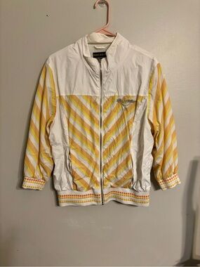 Rocawear White and Yellow Striped Windbreaker Jacket